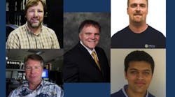 Robert Leonard, Opto 22 (top left), David McCarthy, TriCore (center), Travis Cox, Inductive Automation (top right), Roger Herrscher, Opto 22 (bottom left), Chirayu Shah, Rockwell Automation (bottom right).