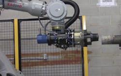 Aw 12543 Threader Robot Approaching Pipe Aw 12543 Threader Robot Approaching Pipe