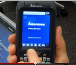 A view of the new browser on one of the company&apos;s handheld computers.