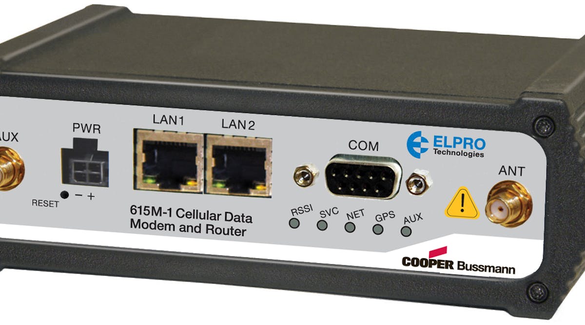 Cooper Bussman&apos;s 615M cellular modem and IP router.