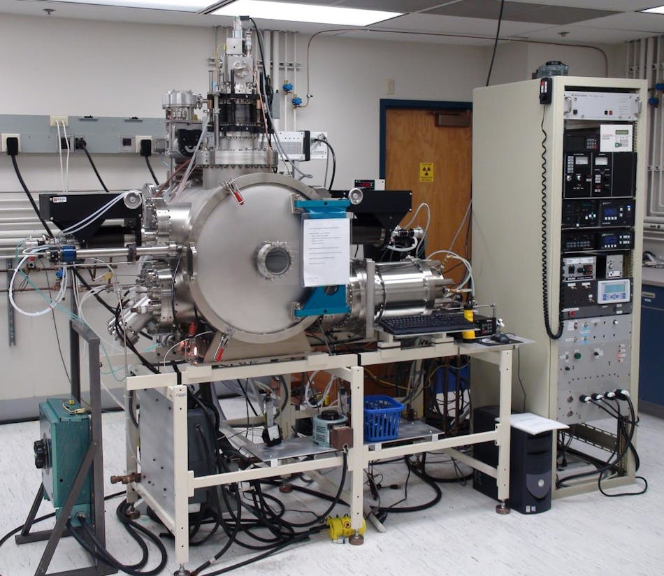 The multi-technique physical vapor deposition system designed at Oregon State University incorporates electron beam, sputter and thermal deposition in one chamber.