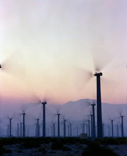 Seawest wind farm near Palm Springs, CA, at sunset. Seawest wind farm near Palm Springs, CA, at sunset.