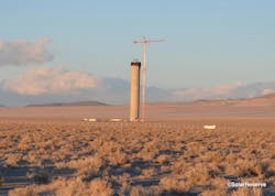 This tower will receive concentrated solar energy from 10,000+ plus mirrors placed around it. Source: SolarReserve