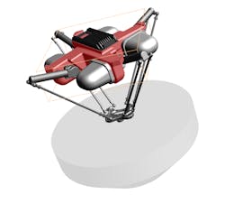 A rendering of the Adept Quattro s650H robot. A rendering of the Adept Quattro s650H robot.