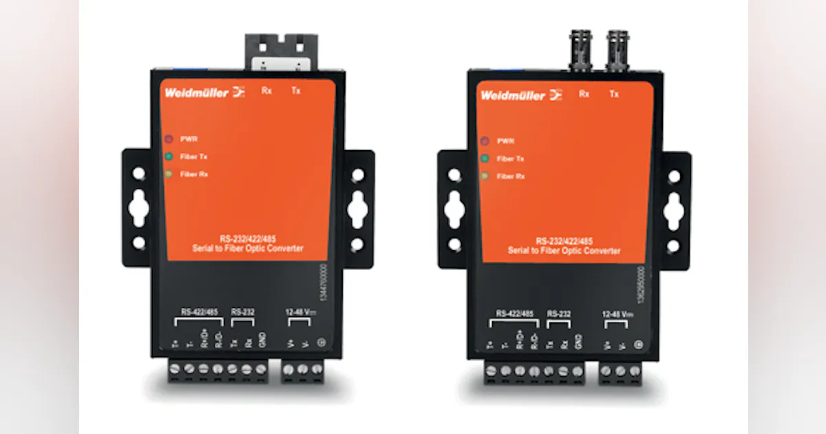 Weidmuller: New Serial to Fiber-Optic Converters from Weidmuller ...