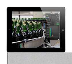 An augmented reality view of a bottling line. Source: iQuest Inc. An augmented reality view of a bottling line. Source: iQuest Inc.