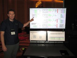 Invensys&apos; Rob Kambach shows off the new InTouch HMI screens.
