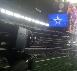 Twelve Falcon 2 CMOS color cameras from Teledyne Dalsa are located throughout an NFL stadium to capture images for instant replay images. Twelve Falcon 2 CMOS color cameras from Teledyne Dalsa are located throughout an NFL stadium to capture images for instant replay images.