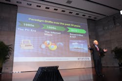 Advantech President Chaney Ho addresses attendees at the company’s 2013 Embedded World Partner Conference. Advantech President Chaney Ho addresses attendees at the company’s 2013 Embedded World Partner Conference.