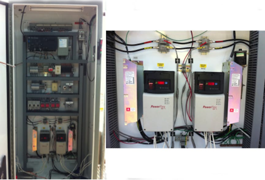 For the redundant vector drive cabinet installed in the field, remote I/O systems were used to bring sensor data from the field into the control room.