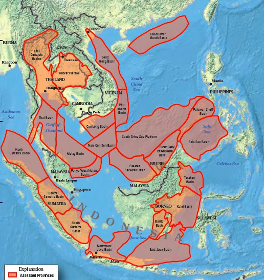 东南亚油气资源出处:USGS