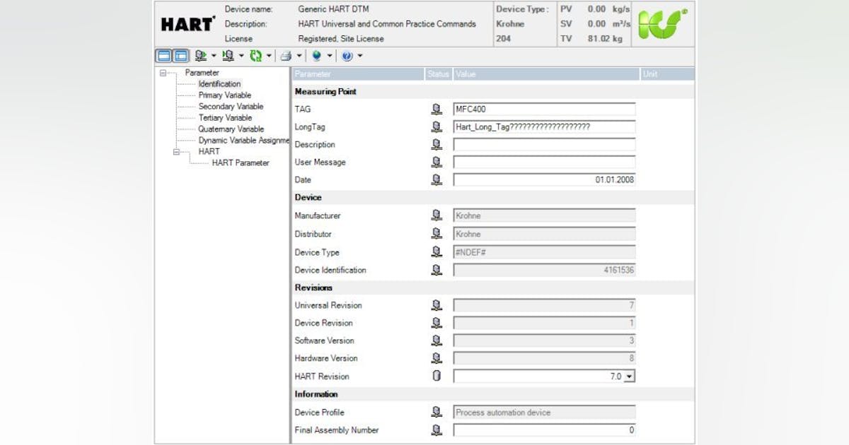 Generic HART® DTM for all HART® Devices in all Sites | Automation World
