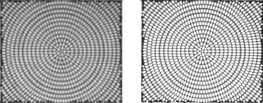 Resolution affects vision system quality. The image on the left was taken with 640x480 image sensor. The right photo is the same image taken with 1600x1200 sensor. Source: Teledyne Dalsa