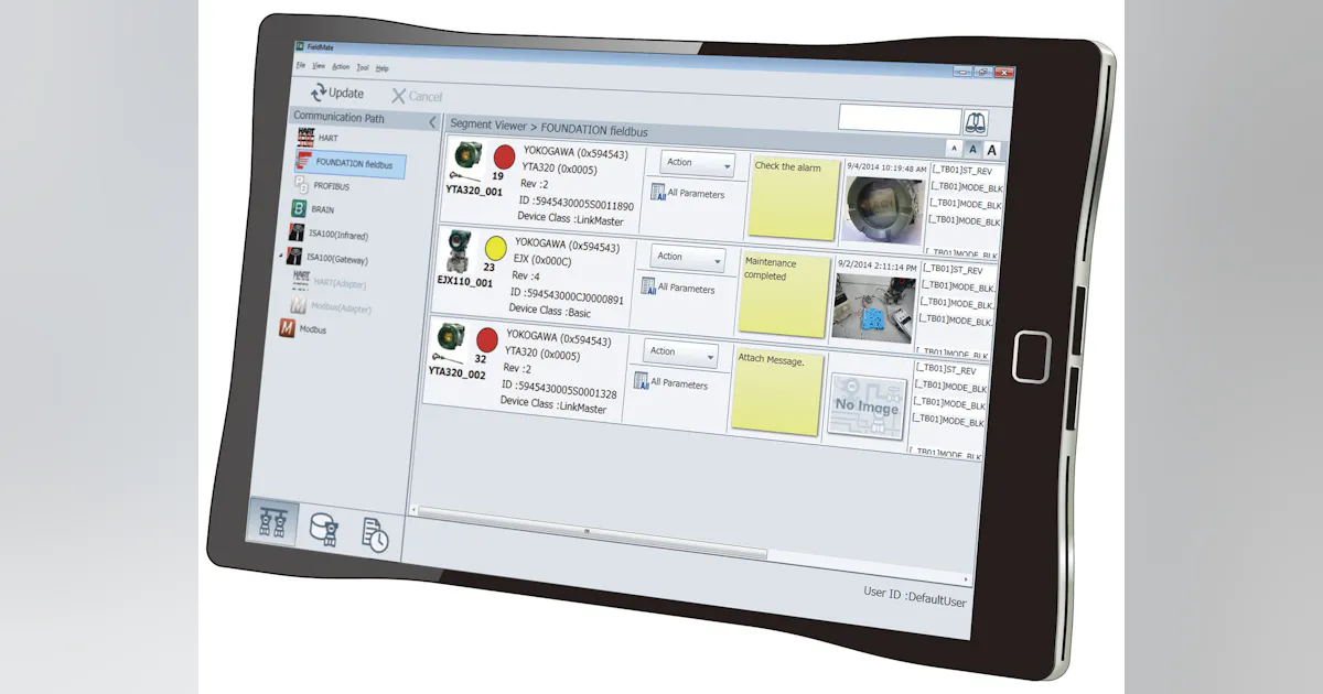 Yokogawa Releases FieldMate R3.01 Versatile Device Management Wizard ...