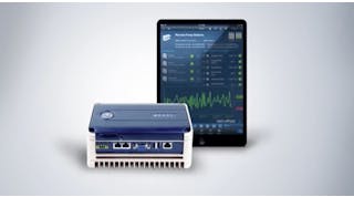 GE Predictivity&rsquo;s Equipment Insight features an embeddable hardware device (shown) that captures machine data and sends it to a secure Cloud-based server accessible via mobile devices.