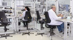 Understanding the importance of ergonomics, Bosch Rexroth has developed customizable workstation components, including swivel work chairs and adjustable foot rests.
