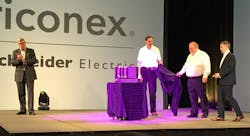 Schneider Electric executives unveil the Tricon CX at the Global Automation Conference in Dallas. Schneider Electric executives unveil the Tricon CX at the Global Automation Conference in Dallas.