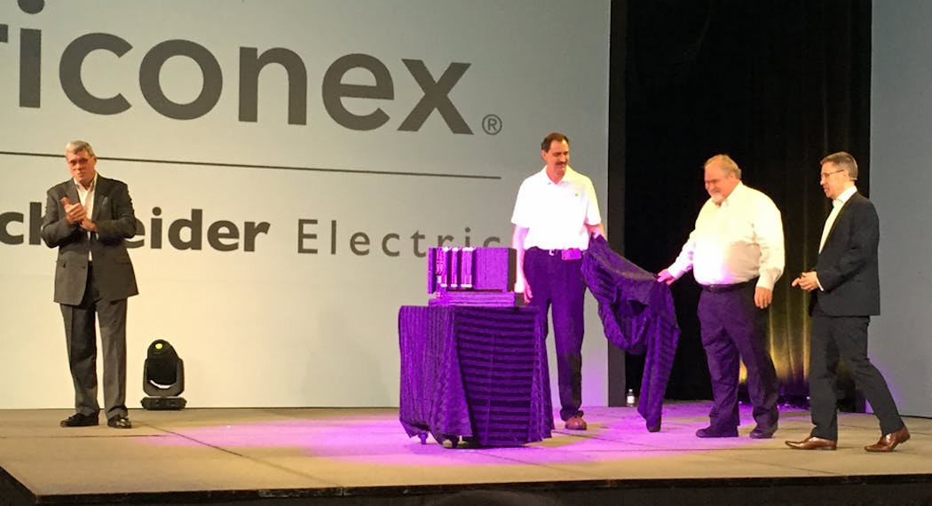 Schneider Electric executives unveil the Tricon CX at the Global Automation Conference in Dallas.