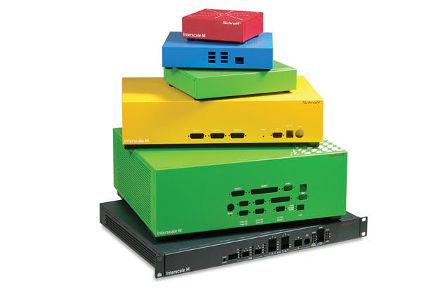 The Schroff brand of Interscale M cases come in a variety of sizes and colors.