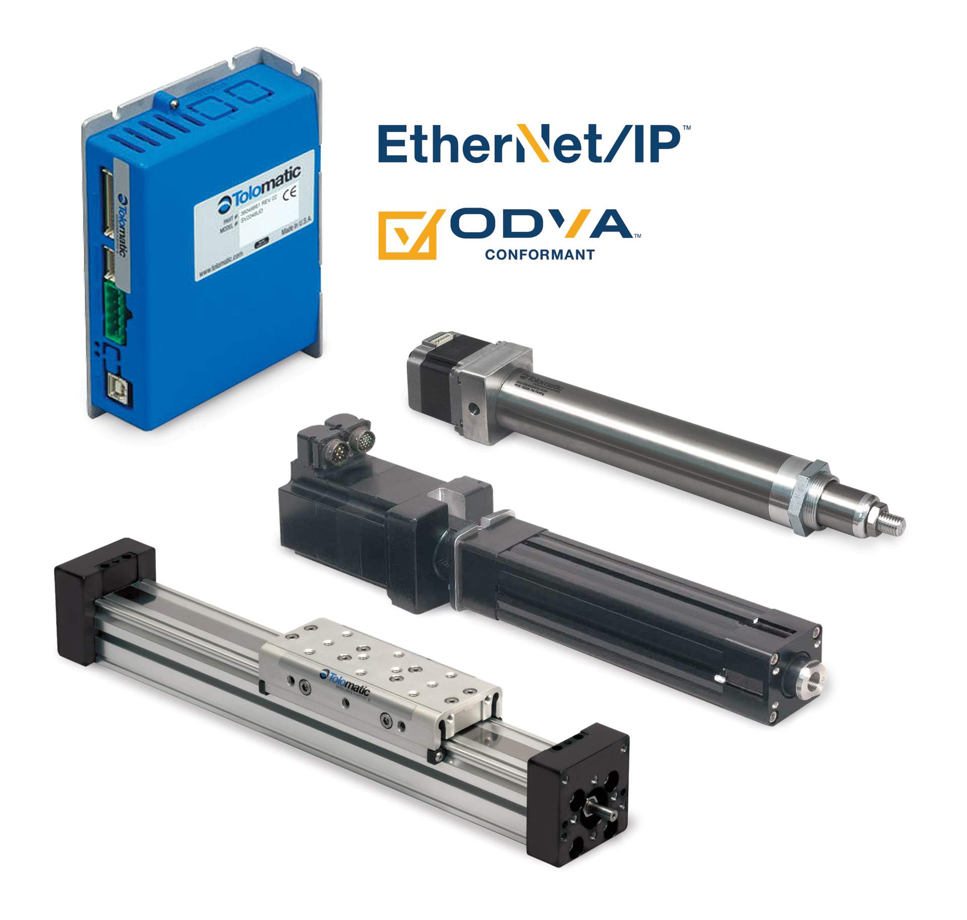 The new Tolomatic ACS servo/stepper driver and controller for low-cost, easy-to-use electric actuator solutions are ODVA conform