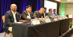 A panel focused on IIoT applications included representatives from Siemens, Moxa, Kepware, GE, Bosch Rexroth and B+B SmartWorx. A panel focused on IIoT applications included representatives from Siemens, Moxa, Kepware, GE, Bosch Rexroth and B+B SmartWorx.