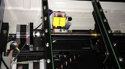 The small vision system is located only about 2 inches above the incoming boards’ surface. The 2D camera can identify up to 45 r The small vision system is located only about 2 inches above the incoming boards’ surface. The 2D camera can identify up to 45 r