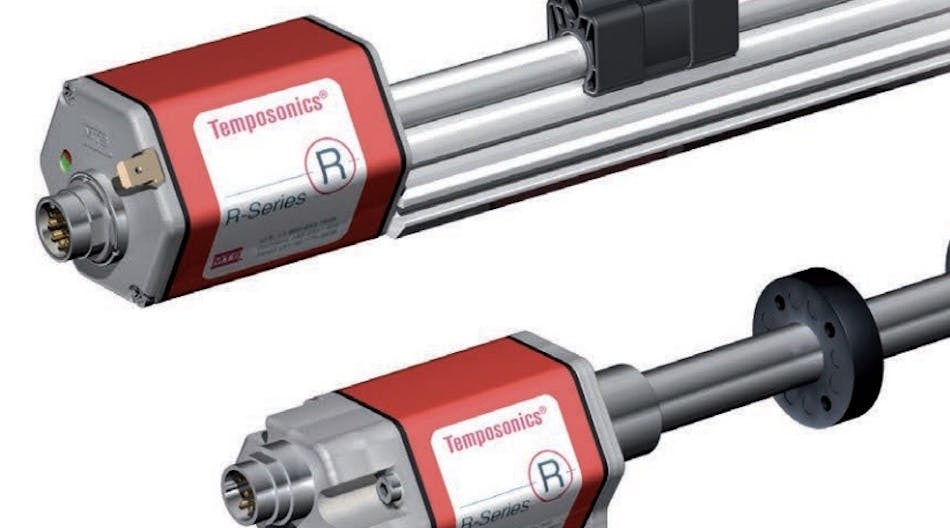 Examples of MTS Sensors&apos;s R Series magnetostrictive sensors.