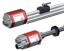 Examples of MTS Sensors&apos;s R Series magnetostrictive sensors.