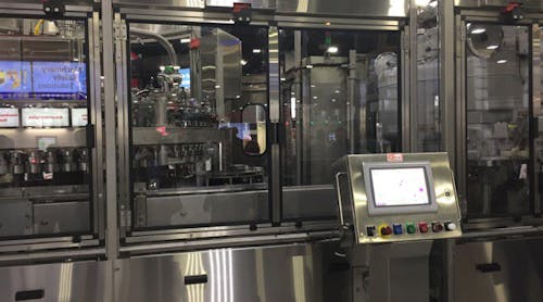 The Bevcorp can filler machine on display at Automation Fair 2016.