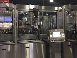 The Bevcorp can filler machine on display at Automation Fair 2016. The Bevcorp can filler machine on display at Automation Fair 2016.