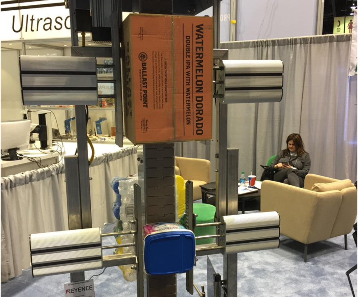 As Flexibility Engineering demonstrated at PACK EXPO, the Anysize automatic positioning system accepts varied package sizes.