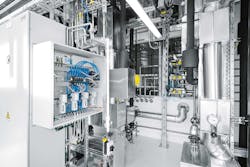 The valve terminal platform resides entirely in the control cabinets and allows Boehringer Ingelheim to position it outside of the API reactor rooms. The valve terminal platform resides entirely in the control cabinets and allows Boehringer Ingelheim to position it outside of the API reactor rooms.