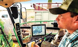 John Deere’s Precision Ag sensor technology collects environmental and equipment data, delivering information back to farmers on John Deere’s Precision Ag sensor technology collects environmental and equipment data, delivering information back to farmers on