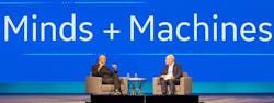 GE CEO John Flannery and Microsoft CEO Satya Nadella discuss efforts to improve integration between Predix and Azure at GE Minds + Machines 2017.