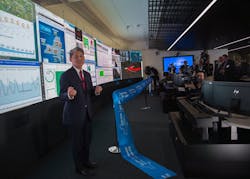 Gil C. Quiniones, NYPA president and CEO, addresses attendees at the iSOC opening in White Plains, N.Y. Source: NYPA Gil C. Quiniones, NYPA president and CEO, addresses attendees at the iSOC opening in White Plains, N.Y. Source: NYPA