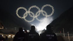 The Intel drone light show team produces the Olympic Winter Games Pyeongchang 2018 Opening Ceremony drone light show, featuring Intel Shooting Star drones. Source: Intel