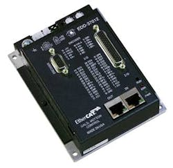 The EDD-3701x motor amplifier operates in an EtherCAT distributed system where there are up to 32 slave drives and one master. The EDD-3701x motor amplifier operates in an EtherCAT distributed system where there are up to 32 slave drives and one master.