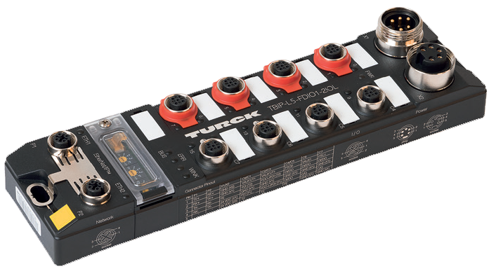 The hybrid safety concept from Turck combines both safety I/O and general purpose I/O in a single, rugged, on-machine, remote I/