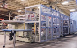 The SencorpWhite Ultra 2 is said to be the largest production steel rule die inline thermoformer in the plastics industry. The SencorpWhite Ultra 2 is said to be the largest production steel rule die inline thermoformer in the plastics industry.