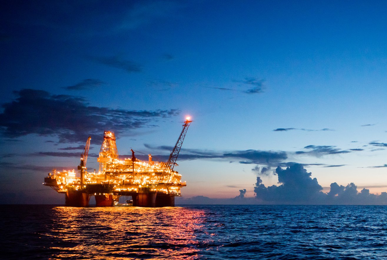 BP's Thunder Horse platform at sunset