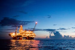 BP's Thunder Horse platform at sunset BP's Thunder Horse platform at sunset