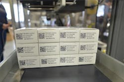 In this aggregation step, finished, coded cartons are ready for shipping.