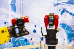 API Smart Track Sensor mounted to a robot arm