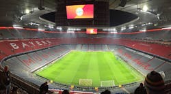 A glimpse of the pitch at Allianz Arena before players and fans descend. A glimpse of the pitch at Allianz Arena before players and fans descend.
