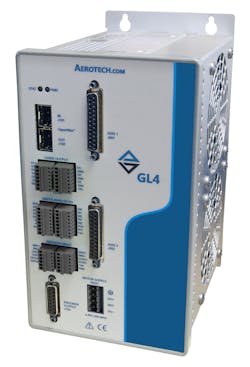 Aerotech’s GL4 scanner controller features full state feed-forward, 192 kHz servo rates and look-ahead-based velocity control. Aerotech’s GL4 scanner controller features full state feed-forward, 192 kHz servo rates and look-ahead-based velocity control.