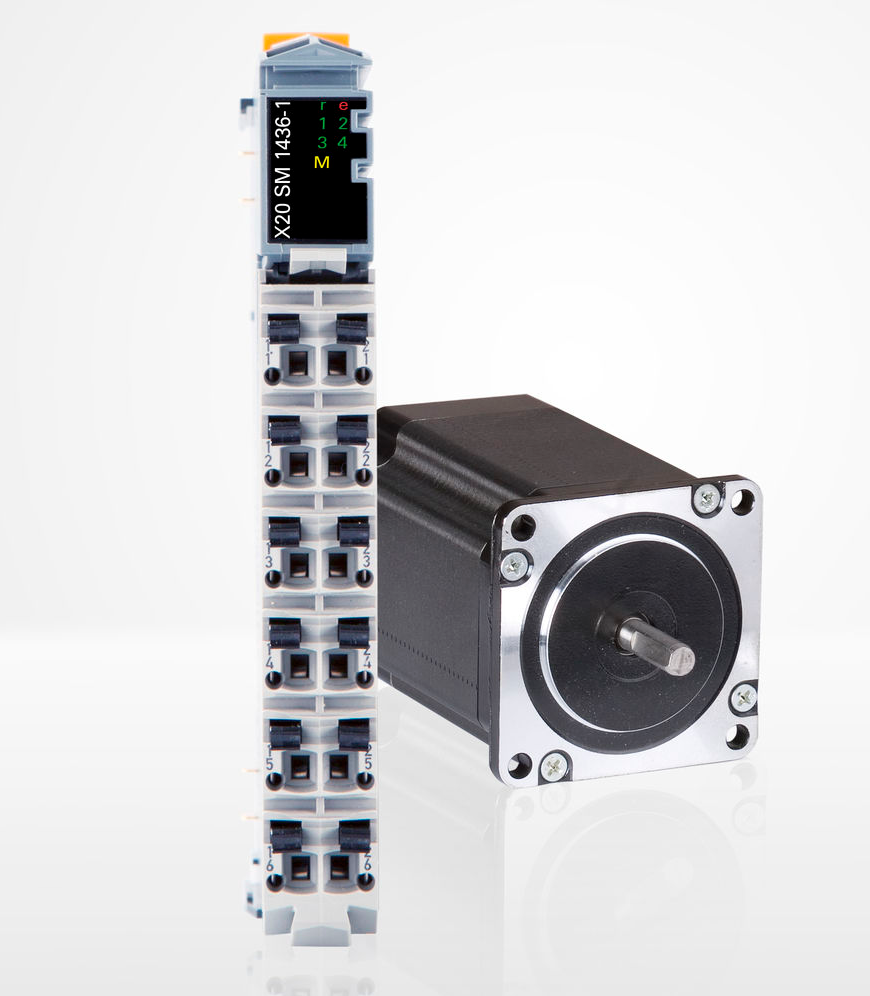 The X20SM1436-1 module from B&R can be used to operate steppers from 18 to 60 VDC, to 2.5 A