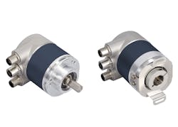 The MHM5 and MHK5 Absolute Multi-Turn encoders from Sensata Technologies are available with Ethernet/IP or ProfiNet interfaces. The MHM5 and MHK5 Absolute Multi-Turn encoders from Sensata Technologies are available with Ethernet/IP or ProfiNet interfaces.