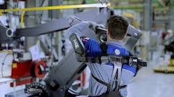 The Mate wearable exoskeleton uses an advanced passive structure to help workers perform repetitive tasks.