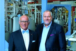 Klaus Endress, President of the Supervisory Board (left), and Matthias Altendorf, CEO of the Endress+Hauser Group.