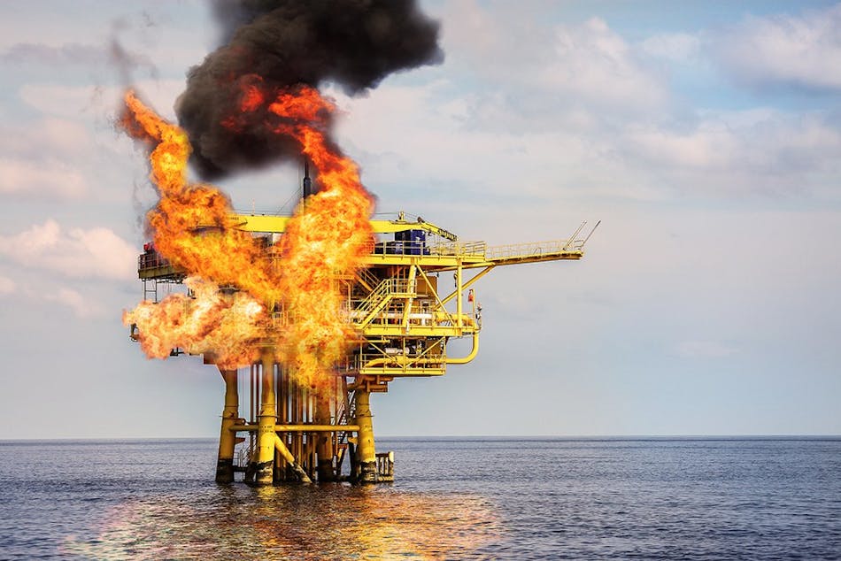 Offshore oil explosion